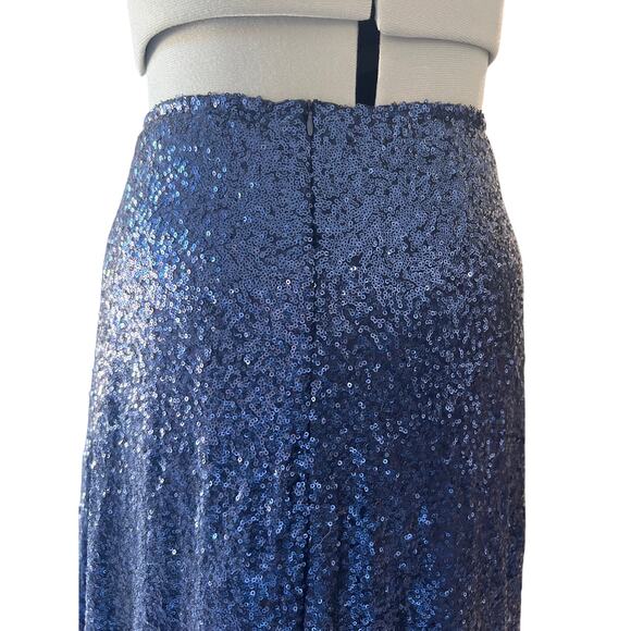 Society Plus Blue Sequin Ball Gown Skirt or Dress Women's Size 18-20 Zip GLAM - Picture 3 of 14